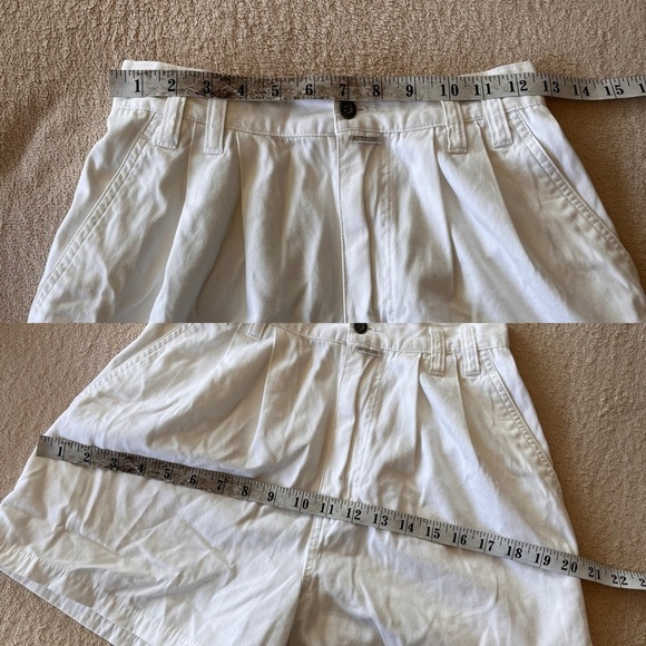 Vintage Eaton High Waisted White Pleated Shorts - Picture 10 of 11